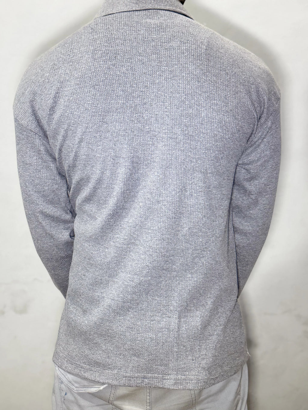 Waffle Knit Sweatshirt – Grey